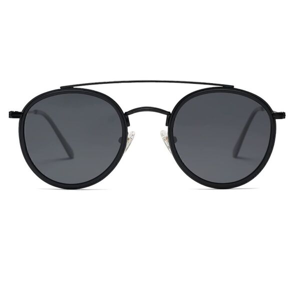 Round Retro Double Bridge Sunglasses main image 4